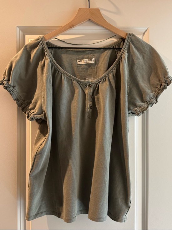 We The Free Tops - Free People We The Free Laurel Oak Green Smoke NWT XL Henley T Boho Cottagecore